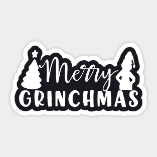 Merry Grinchmas Men Woman Black And White Shirt Wife Sticker